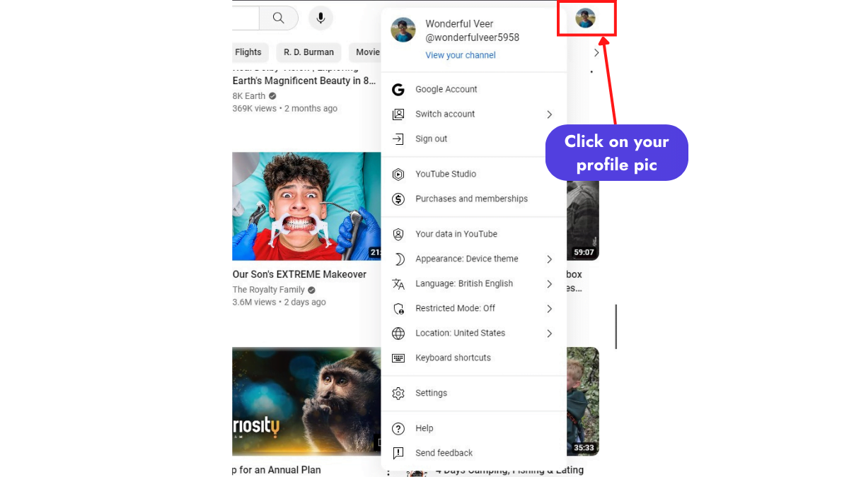 click on your profile picture click on your profile picture