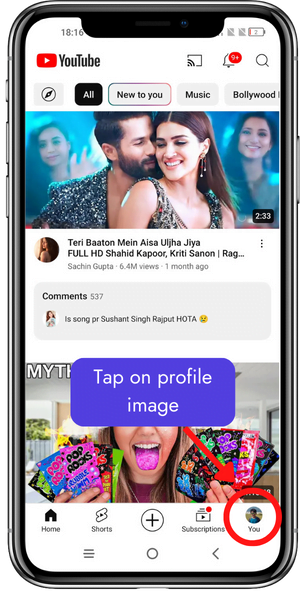 tap n priofile image o insta profile page mobile