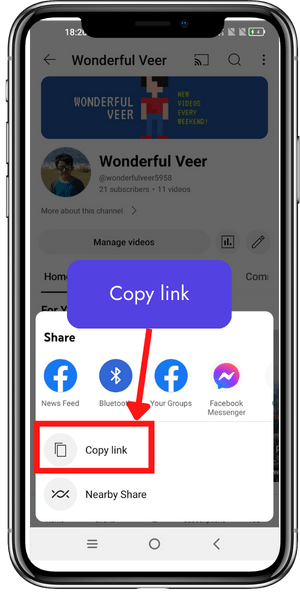 tap on copy link button tap on copy link button